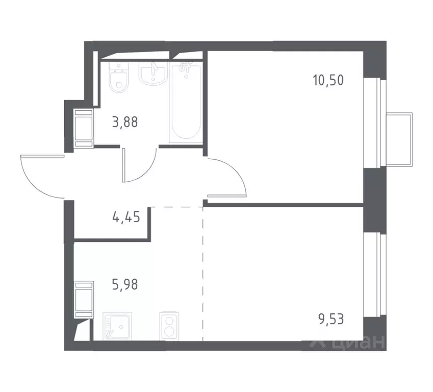1-к кв. Московская область, Ленинский городской округ, Мисайлово пгт, ... - Фото 1