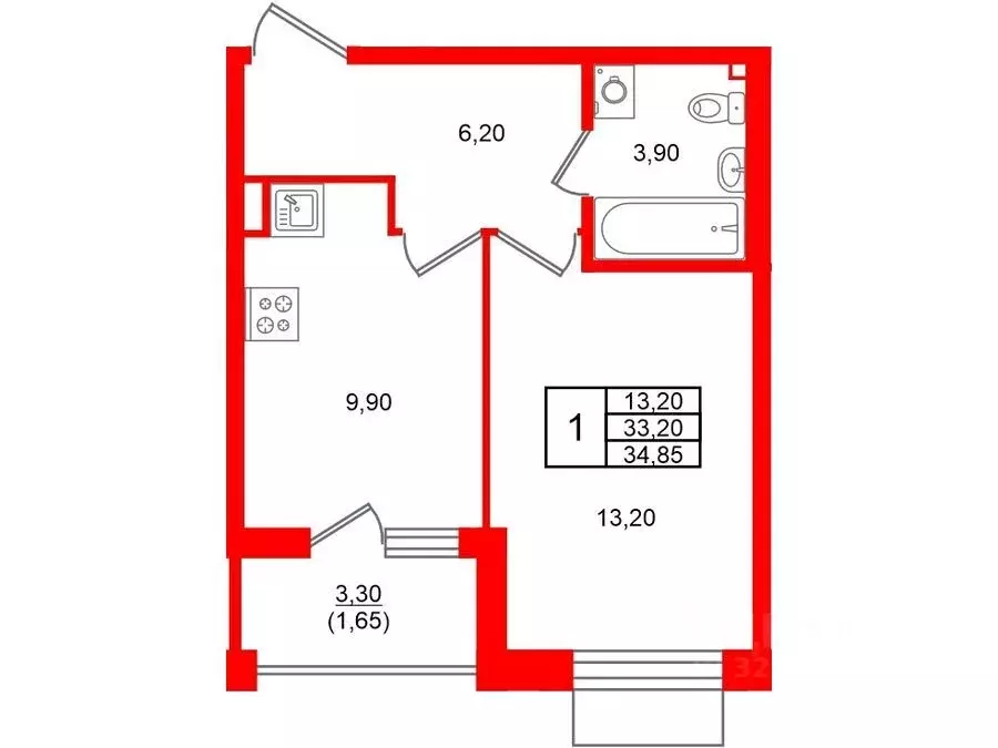 1-к кв. Санкт-Петербург, Санкт-Петербург, Сестрорецк Авиационная ул., ... - Фото 1