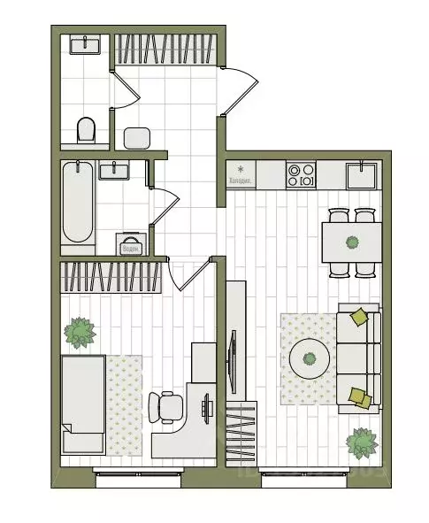 2-к кв. Кировская область, Киров ул. Чистопрудненская, 13А (45.2 м) - Фото 1