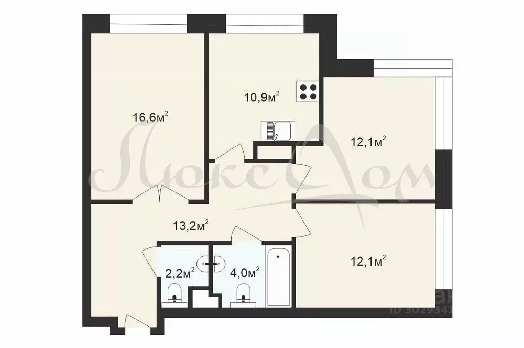 2-к кв. Москва Мосфильмовская ул., 98к2 (71.0 м) - Фото 1