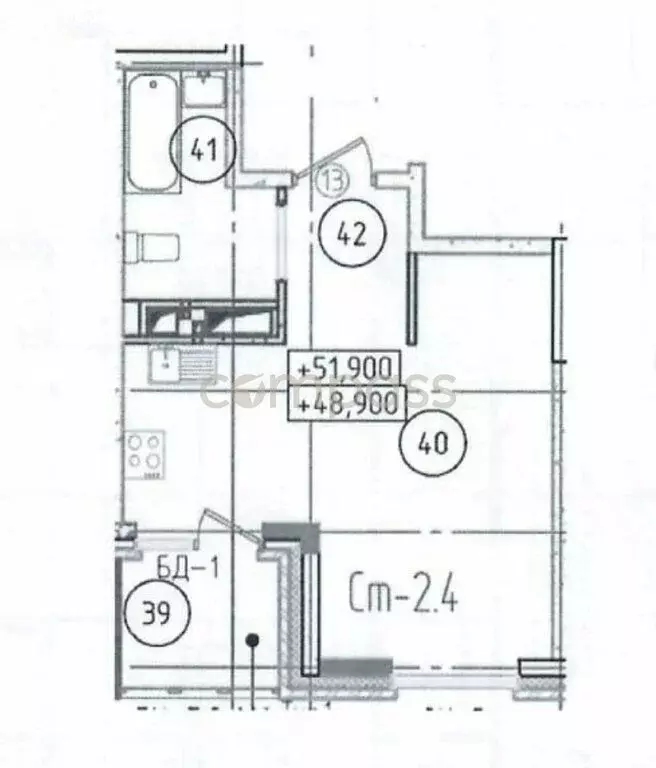 Квартира-студия: Тюмень, Дамбовская улица, 29к1 (24 м) - Фото 0