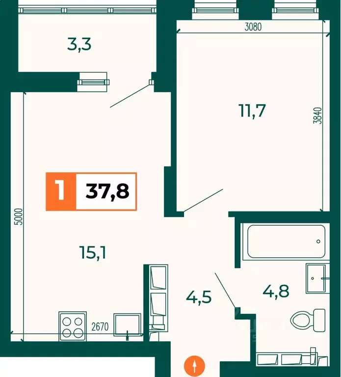 1-к кв. Свердловская область, Екатеринбург ВИЗ жилрайон, Квартал ... - Фото 1