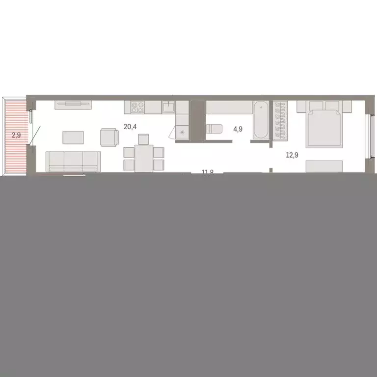 2-комнатная квартира: Курган, жилой район Центральный, ЖК Дом Кино ... - Фото 1