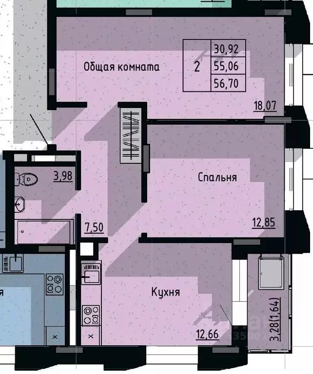 2-к кв. Саха (Якутия), Якутск пос. Геологов,  (56.7 м) - Фото 0
