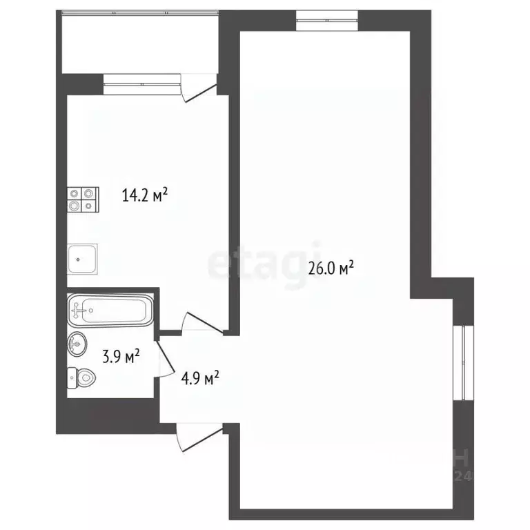 1-к кв. Нижегородская область, Нижний Новгород д. Афонино, ул. ... - Фото 2