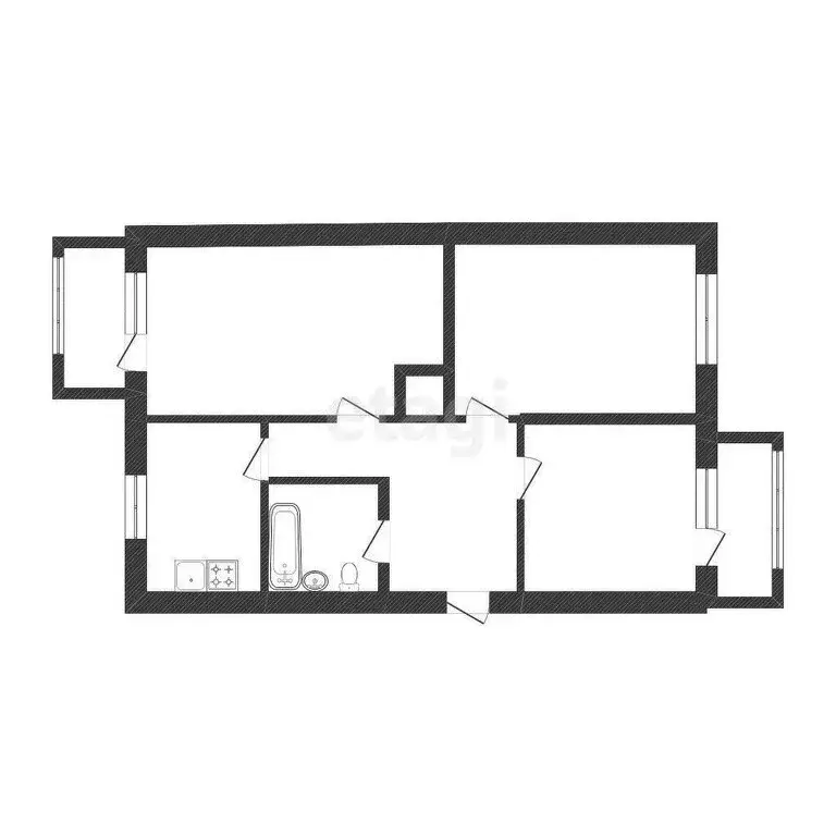 3-комнатная квартира: Кострома, Никитская улица, 90 (57.4 м) - Фото 0