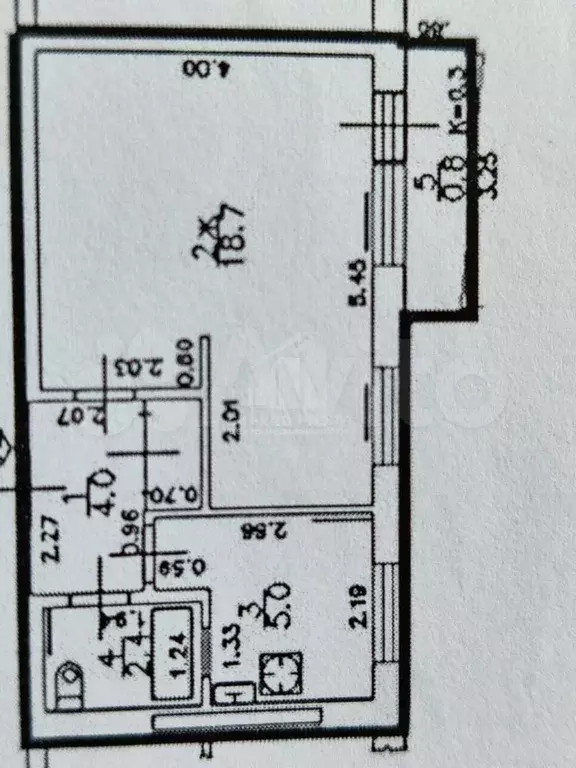 1-к. квартира, 30,1 м, 4/5 эт. - Фото 0