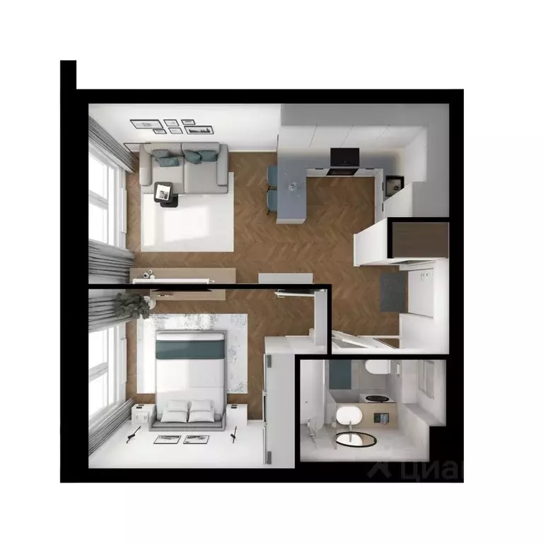 1-к кв. Московская область, Ленинский городской округ, Боброво пгт ... - Фото 2