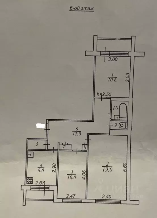 3-к кв. Тверская область, Ржев ул. 8 Марта, 30 (68.0 м) - Фото 0