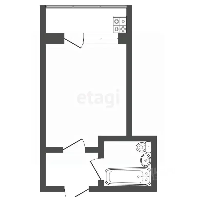 Студия Тюменская область, Тюмень Шаимский проезд, 9 (15.0 м) - Фото 2