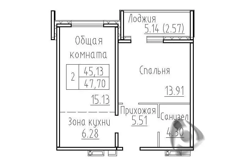 2-комнатная квартира: посёлок Элитный, Венская улица, 12 (47.7 м) - Фото 0