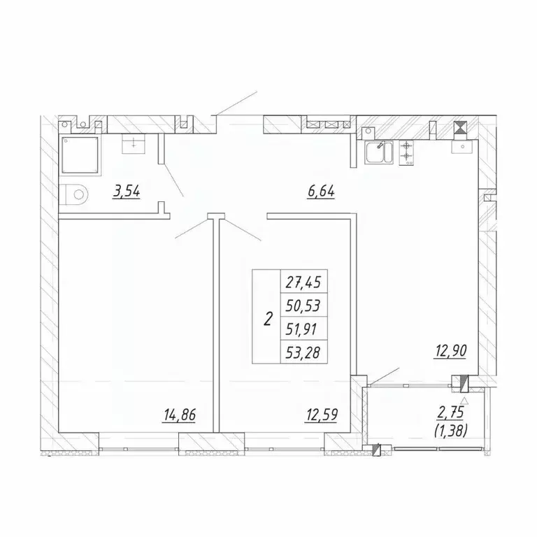 2-к кв. Калининградская область, Зеленоградск  (53.28 м) - Фото 1