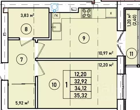 1-к кв. Калининградская область, Гурьевск Новая Резиденция жилой ... - Фото 1