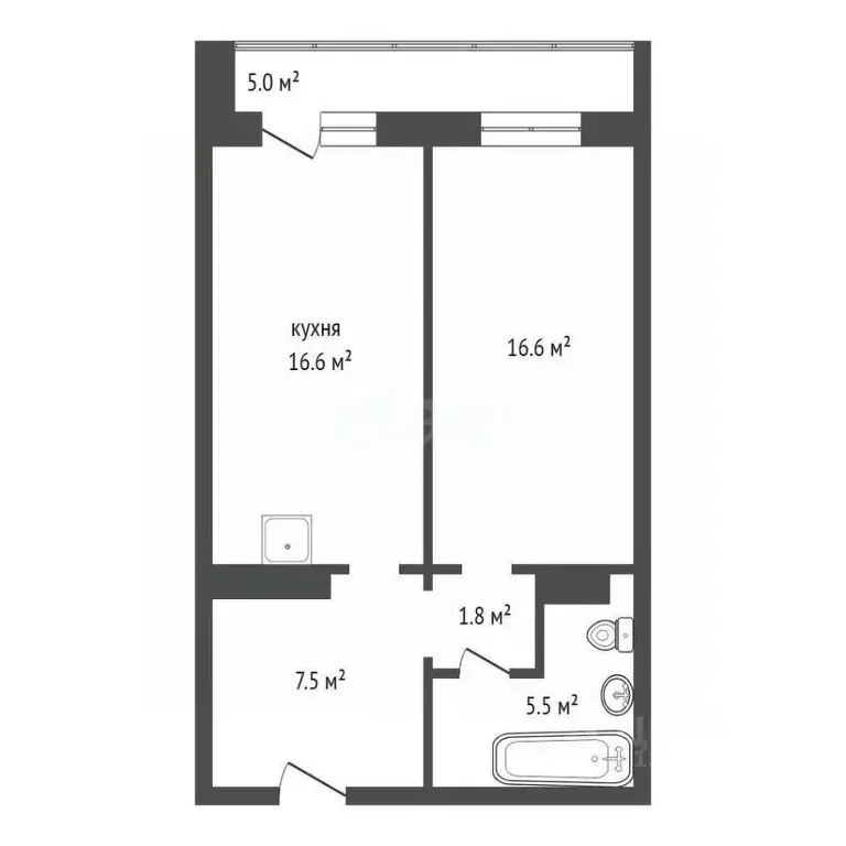 2-к кв. Красноярский край, Красноярск Судостроительная ул., 31В (48.1 ... - Фото 1