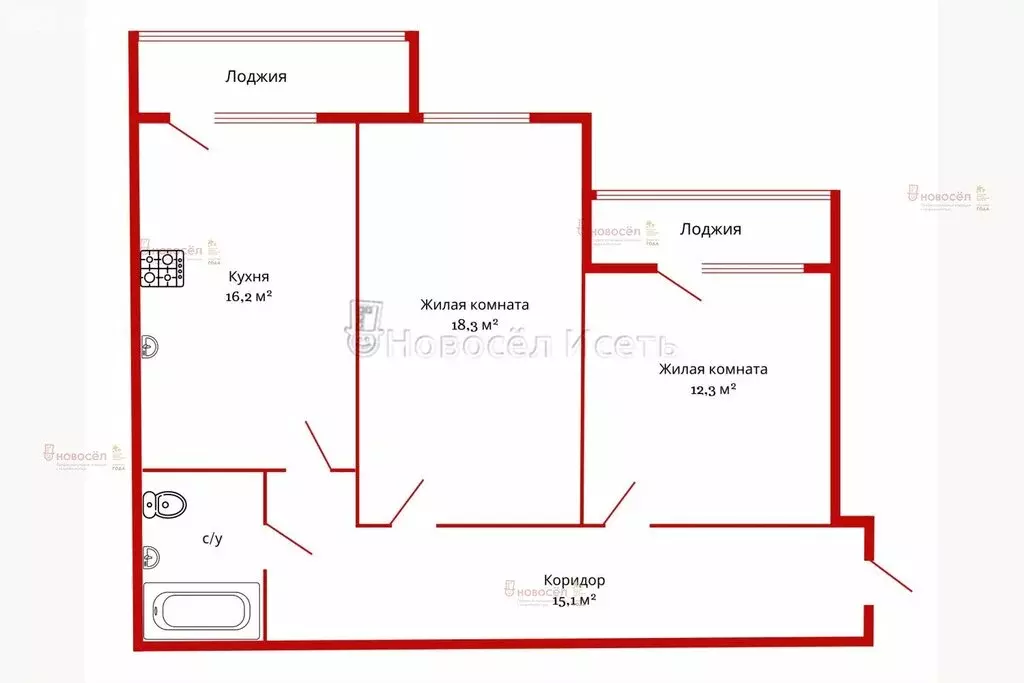 2-комнатная квартира: Екатеринбург, улица Циолковского, 57 (66 м) - Фото 0