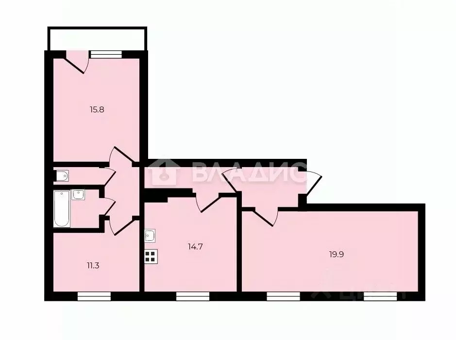 3-к кв. Санкт-Петербург Приморский просп., 141К2 (79.2 м) - Фото 2