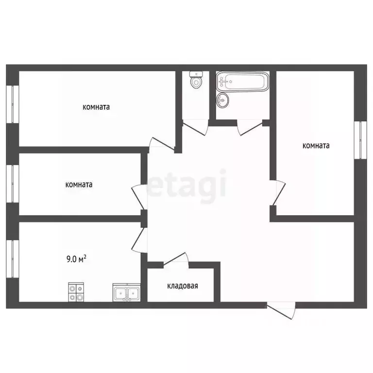 3-к кв. Ярославская область, Рыбинск просп. Мира, 11 (62.3 м) - Фото 2