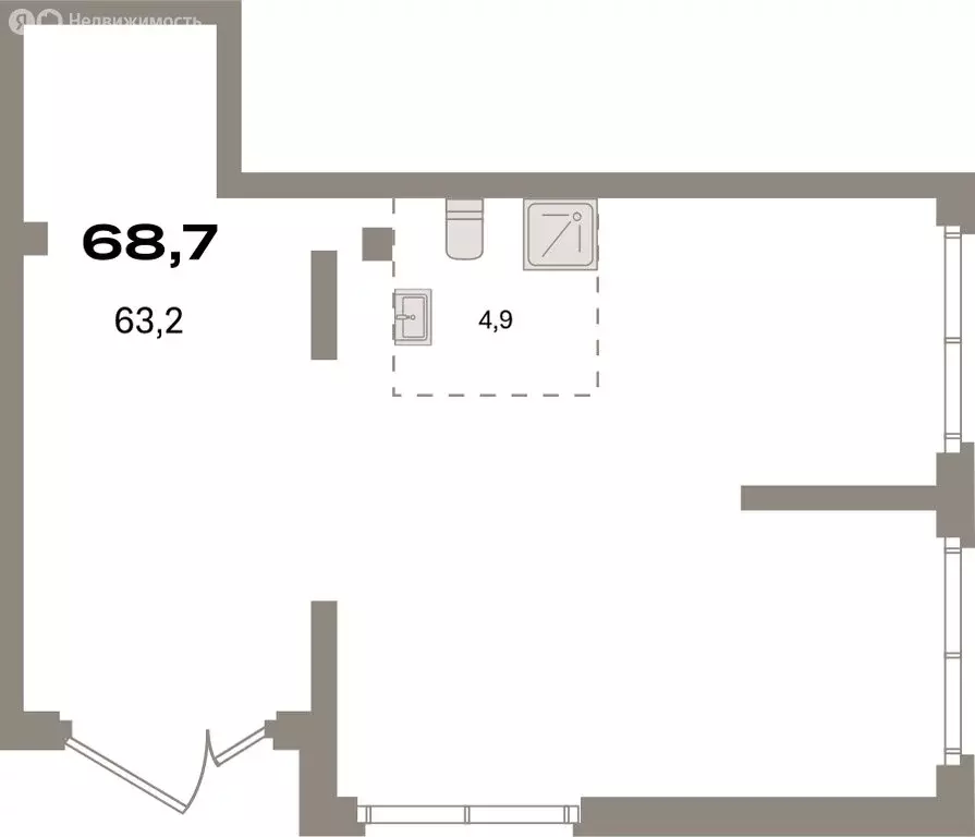 Помещение свободного назначения (68.1 м) - Фото 1