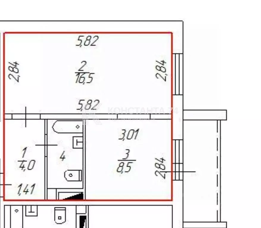 1-к кв. Челябинская область, Сосновский муниципальный округ, Поселок ... - Фото 2