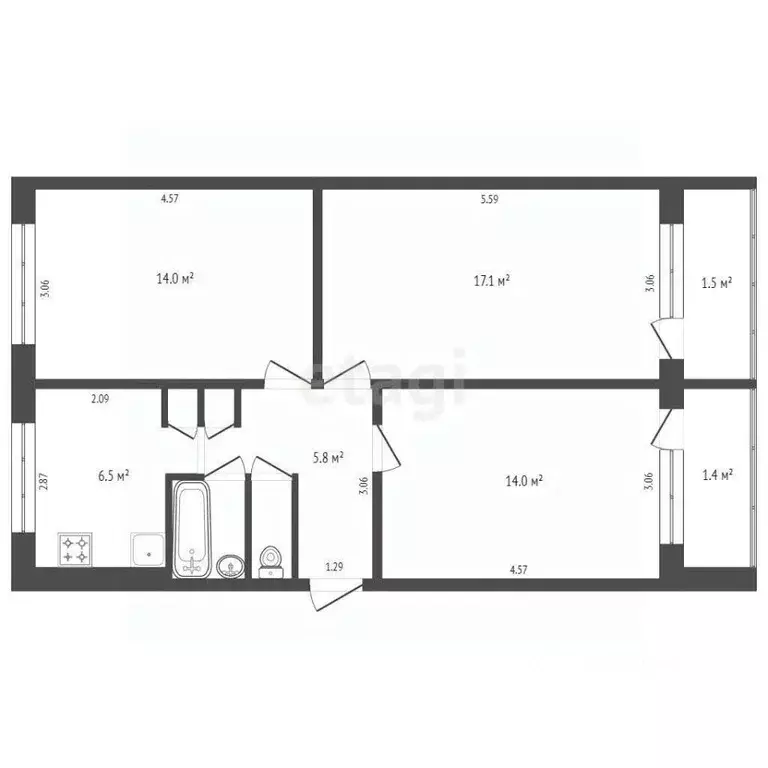 3-к кв. Мордовия, Саранск Серадзская ул., 27 (64.0 м) - Фото 0