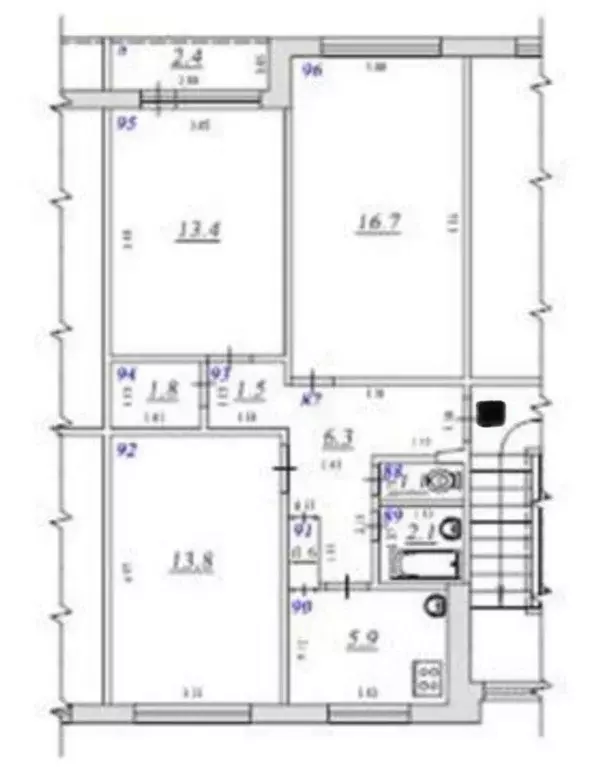 3-к кв. Самарская область, Самара просп. Карла Маркса, 318а (63.2 м) - Фото 1