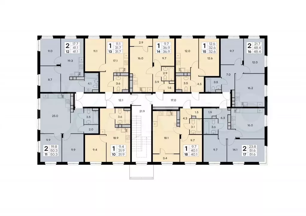 1-к. квартира, 31,7 м, 2/4 эт. - Фото 1