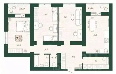 3-к кв. Самарская область, Волжский район, Смышляевка городское ... - Фото 1