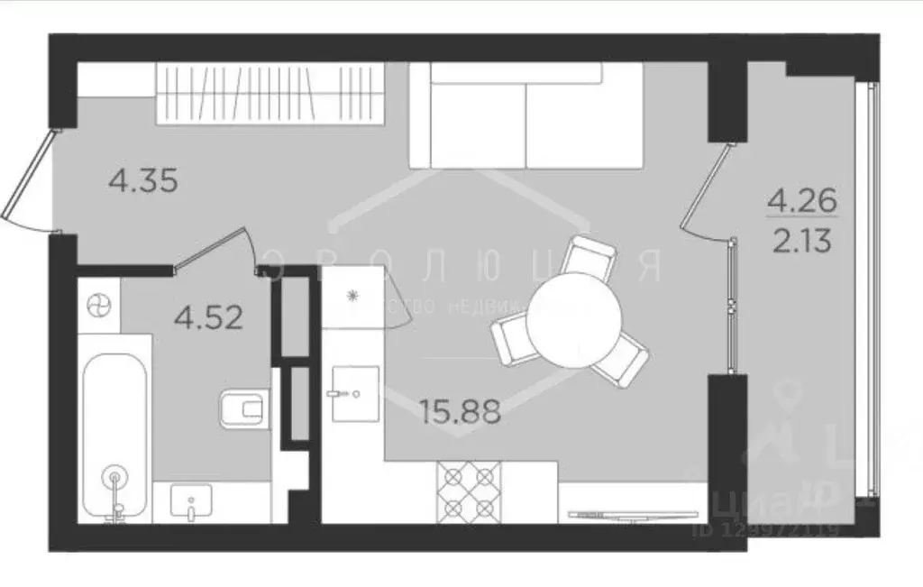 Студия Калининградская область, Калининград ул. Старшины Дадаева, 55к1 ... - Фото 2