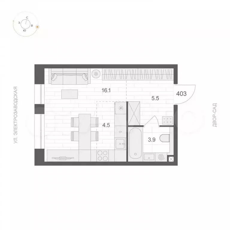 Квартира-студия, 30 м, 4/12 эт. - Фото 0