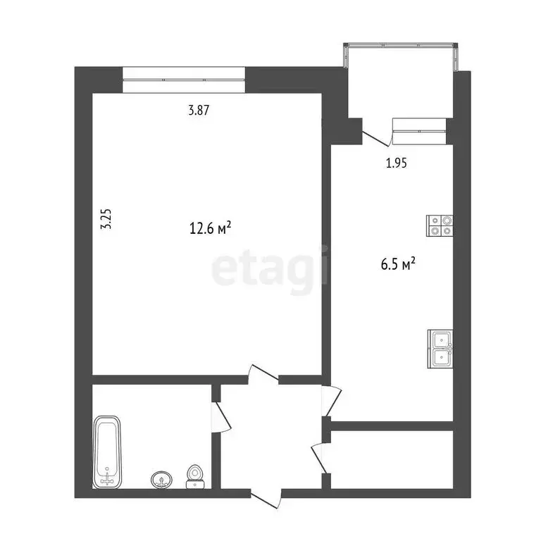 1-комнатная квартира: Томск, улица Нахимова, 18 (26.9 м) - Фото 0