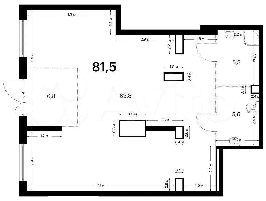 Продам помещение свободного назначения, 81.5 м - Фото 0