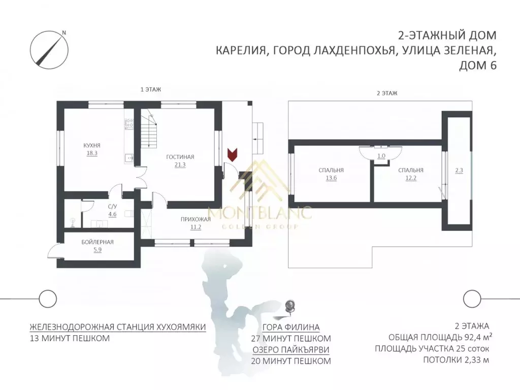 Дом в Карелия, Лахденпохья Зеленая ул., 6 (92 м) - Фото 1
