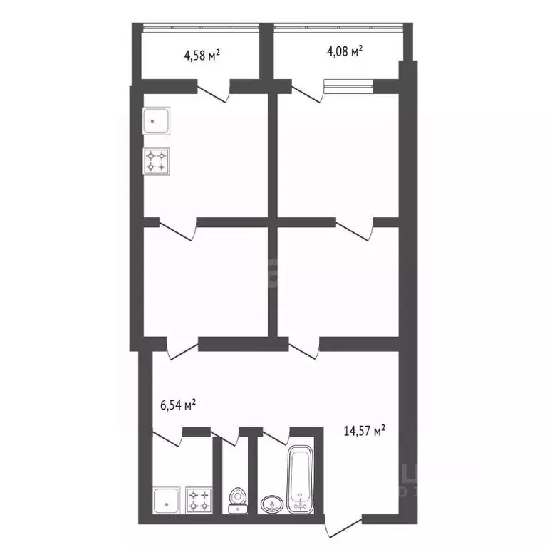 2-к кв. Башкортостан, Уфа Владивостокская ул., 10 (78.7 м) - Фото 1