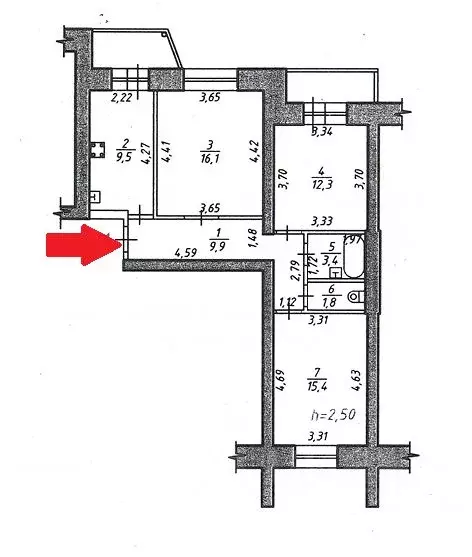 3-к кв. Хабаровский край, Хабаровск Байкальский пер., 5 (68.4 м) - Фото 2