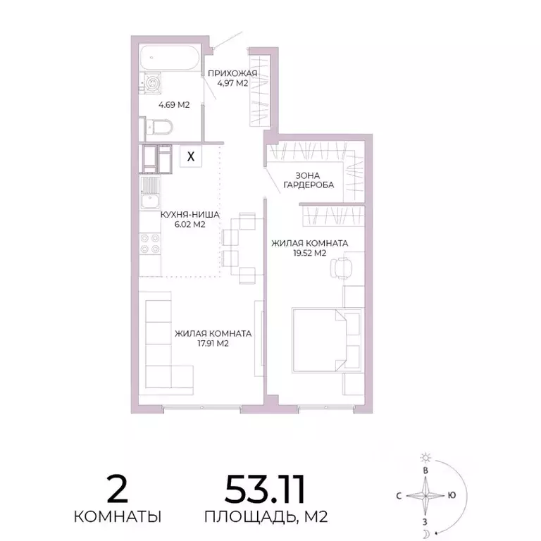 2-к кв. Пензенская область, Пенза Побочинская ул., с17 (53.11 м) - Фото 0