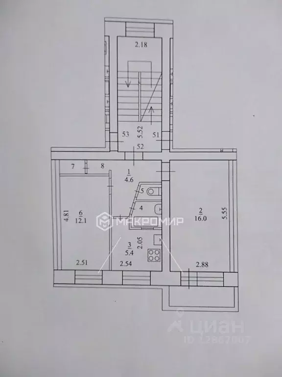 2-к кв. Архангельская область, Архангельск просп. Обводный Канал, 93 ... - Фото 2
