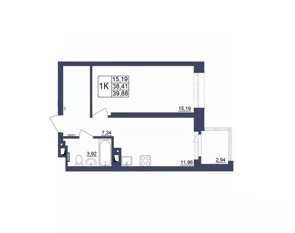 1-к кв. Башкортостан, Уфа Космос жилой комплекс, лит1 (40.06 м) - Фото 1