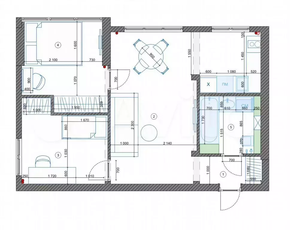 2-к. квартира, 50 м, 4/5 эт. - Фото 0