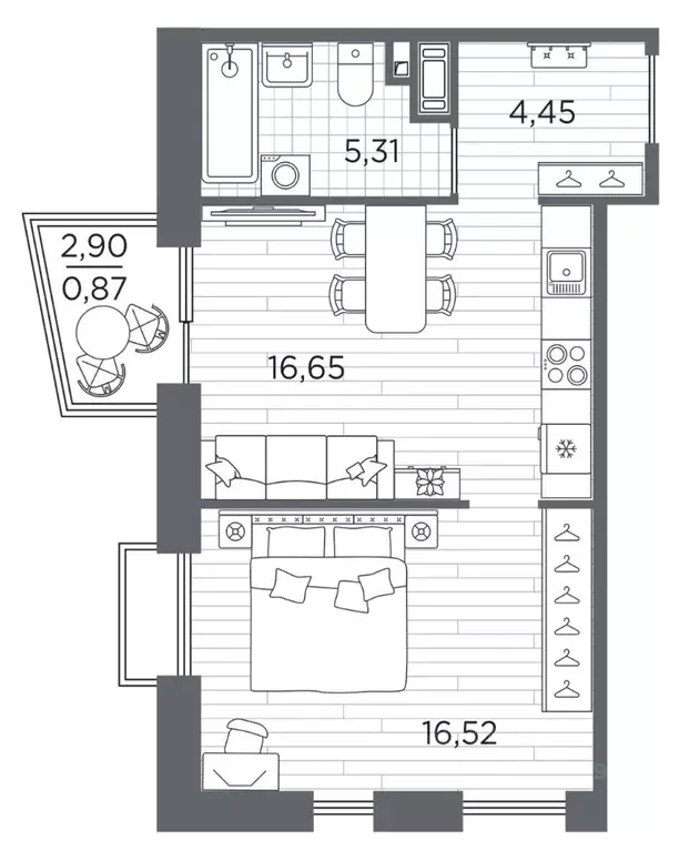 1-к кв. Санкт-Петербург Полюстровский просп., 87 (43.8 м) - Фото 1