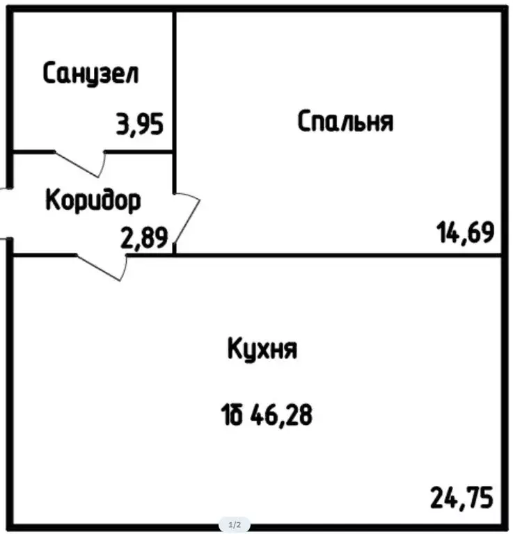 Продаётся квартира-студия, 46 м - Фото 0