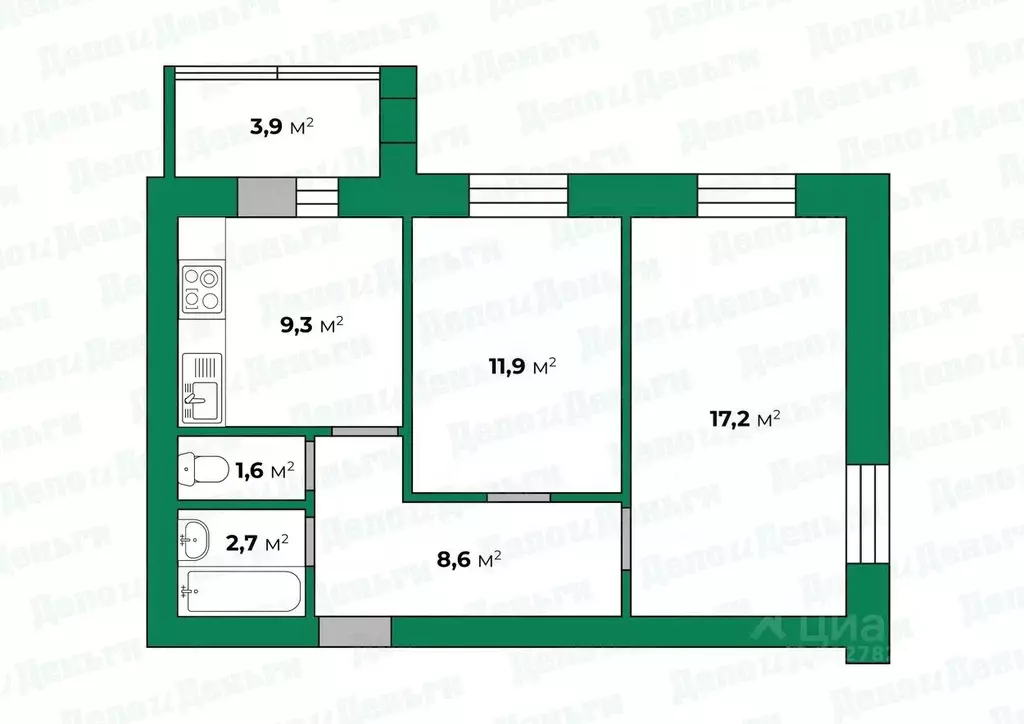 2-к кв. Кировская область, Киров ул. Дмитрия Козулева, 5 (55.2 м) - Фото 1