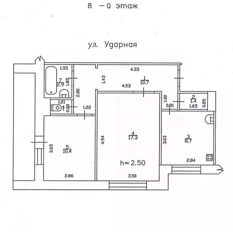 2-к кв. Алтайский край, Бийск Ударная ул., 25 (52.4 м) - Фото 2