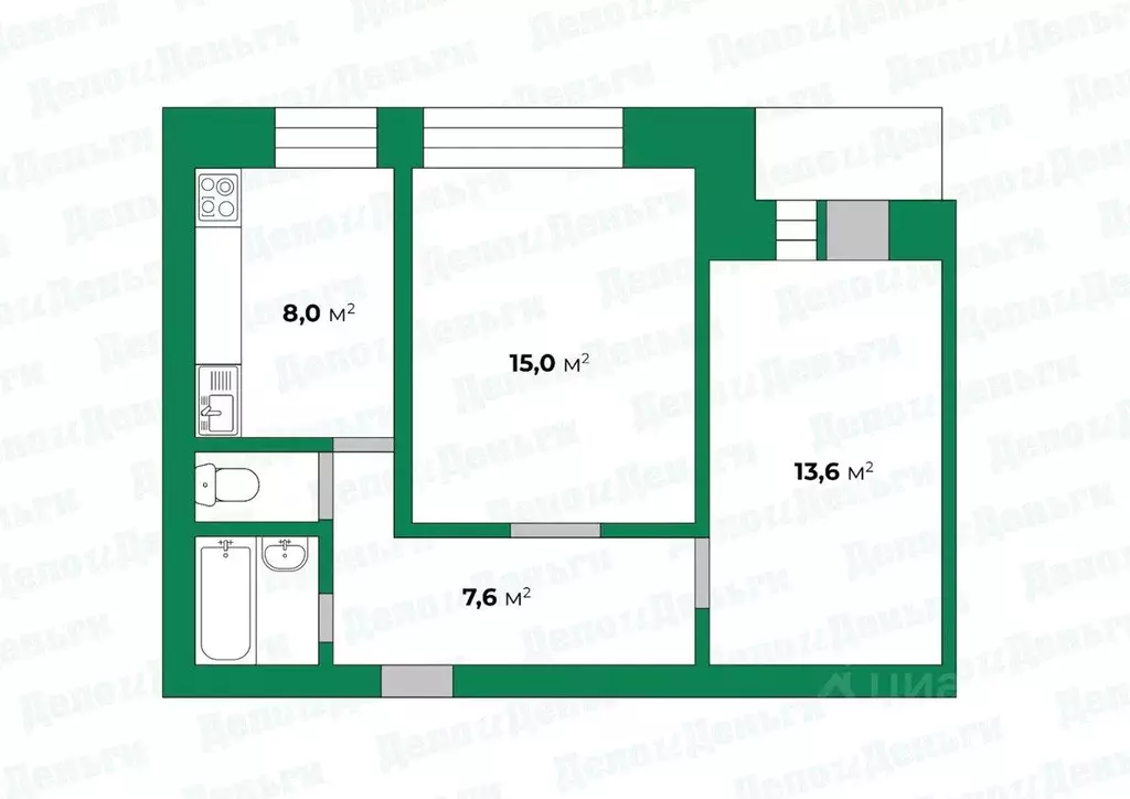 2-к кв. Кировская область, Киров ул. Кольцова, 13 (48.1 м) - Фото 0