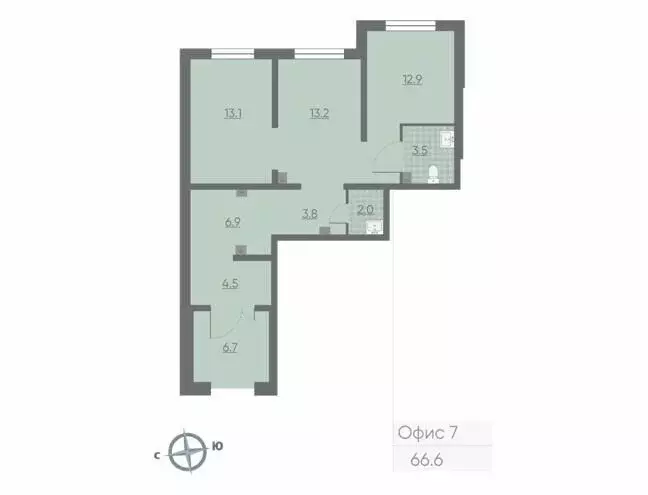 Офис (64.8 м) - Фото 1