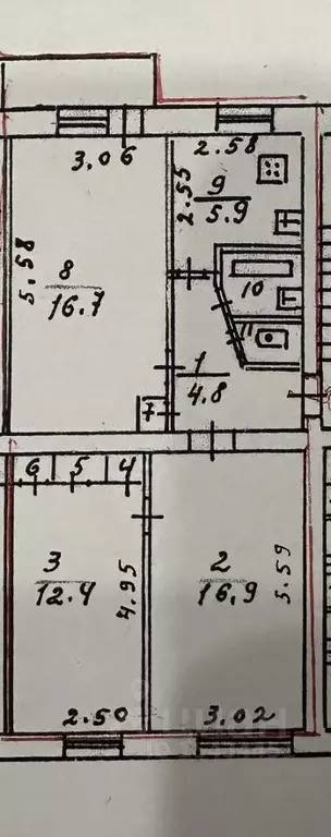 3-к кв. Псковская область, Псков Народная ул., 25 (61.5 м) - Фото 2