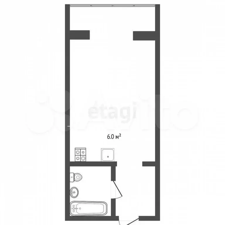 Квартира-студия, 24,4 м, 3/10 эт. - Фото 0