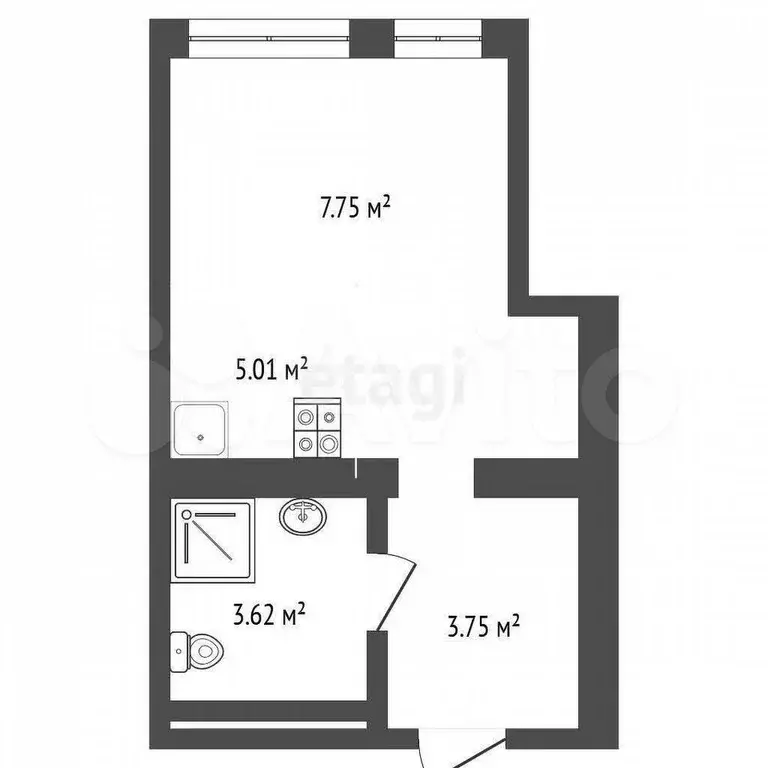Квартира-студия, 20,6 м, 5/10 эт. - Фото 0