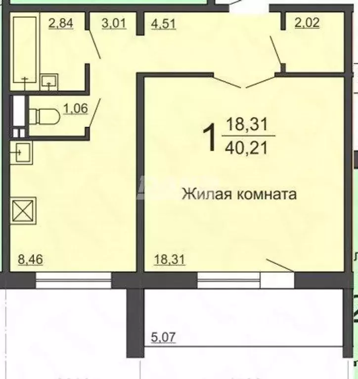 1-к кв. Челябинская область, Челябинск Салютная ул., 21 (41.8 м) - Фото 1
