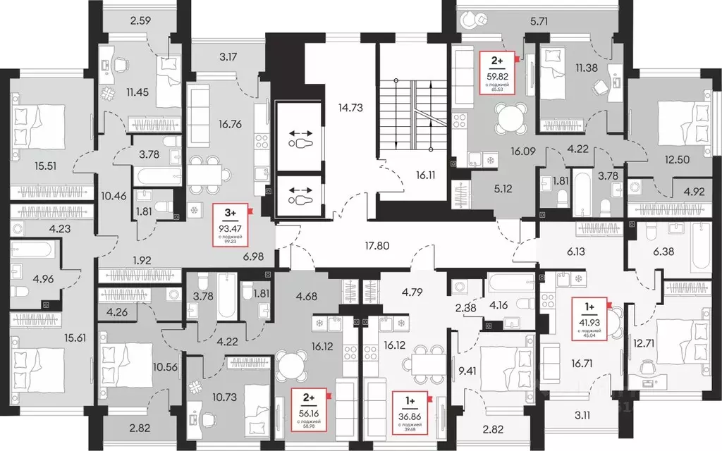 2-к кв. Ханты-Мансийский АО, Сургут 37-й мкр,  (59.82 м) - Фото 2