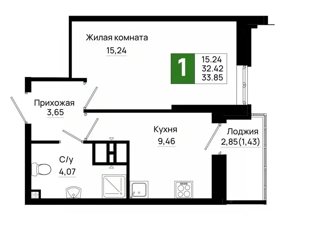 1-к кв. Ростовская область, Ростов-на-Дону Нефтекачка кв-л, Октябрь ... - Фото 0